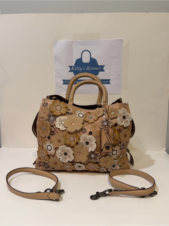 Coach Handbags - NWT Rare Coach Leather 1941 Tea Rose Rogue Handbag with Floral Appliqués